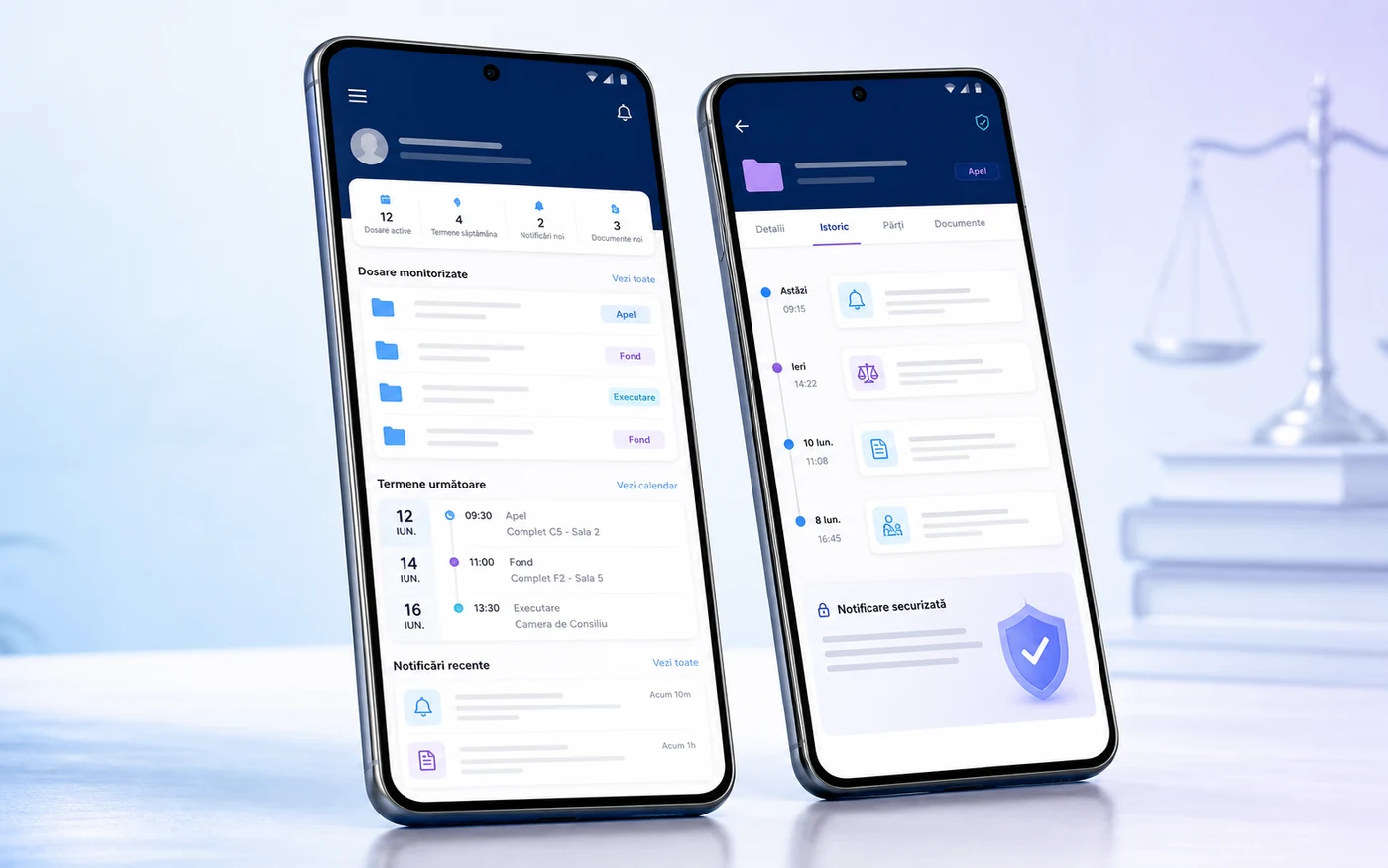 Aplicatia Android Alert pentru dosare, calendar si notificari